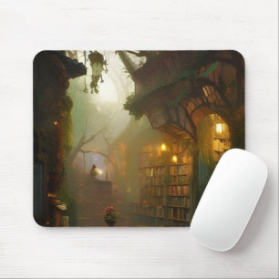 The Magical Bookstore Fantasy Art  Mouse Mat