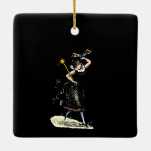 The magical damselfly woman ceramic ornament