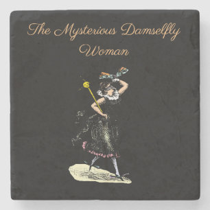 The magical damselfly woman stone coaster
