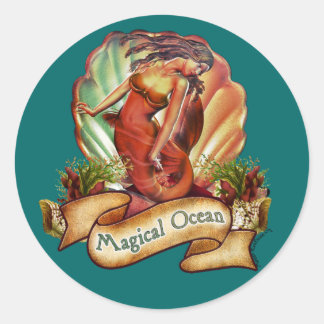 The Magical Ocean Mermaid Classic Round Sticker