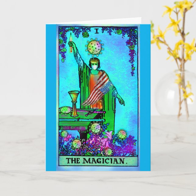 The Magician BLANK Coronavirus Art Tarot Card (Yellow Flower)