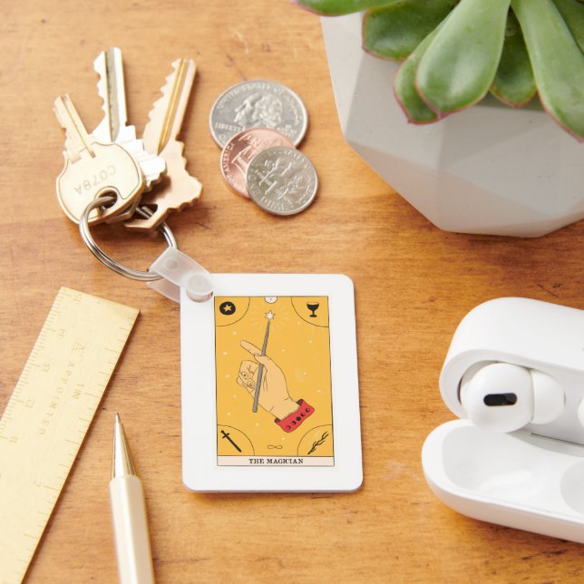The Magician tarot card infinity four elements  Key Ring (Desk)