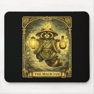 The Magician Tarot Card Tanuki Yokai Racoon Mouse Mat
