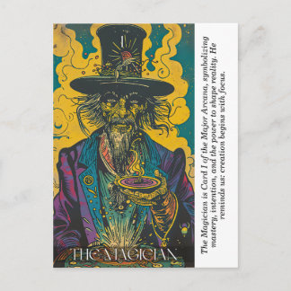 The Magician Tarot Vintage Mystical Major Arcana Postcard