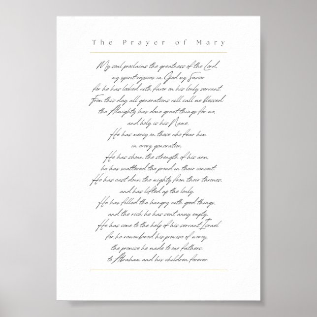 The Magnificat Print - 5x7 White, English (Front)
