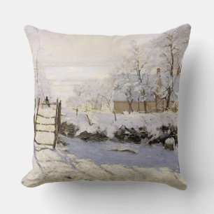 The Magpie by Monet Cushion