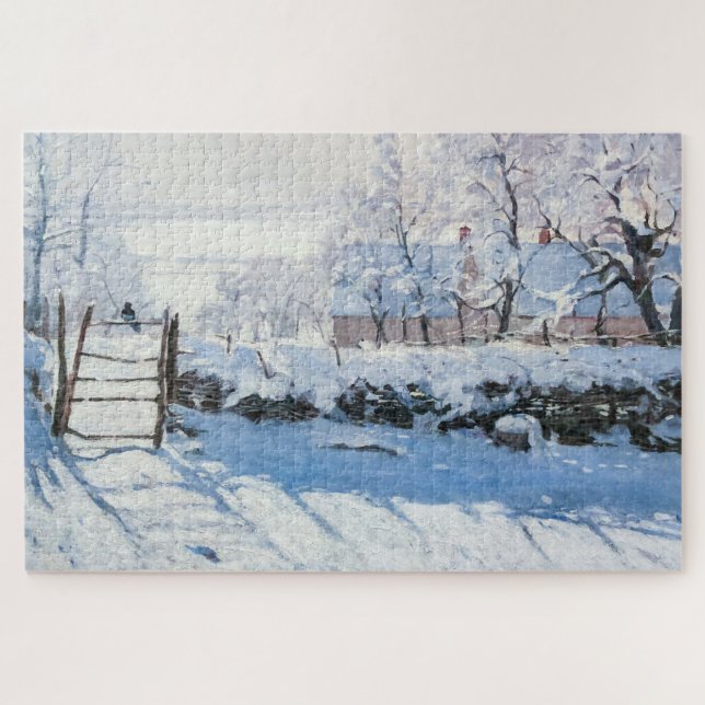The Magpie French Impressionist Claude Monet Paint Jigsaw Puzzle (Horizontal)