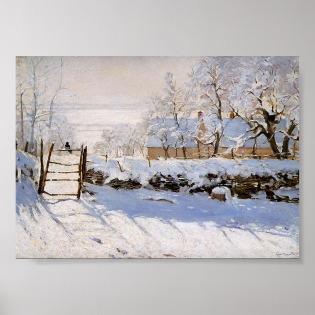 The Magpie , Monet  Famous Painting Poster (Front)