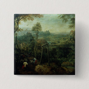 The Magpie on the Gallows, 1568 15 Cm Square Badge
