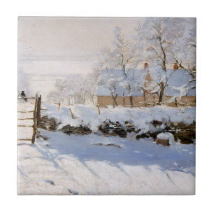 The Magpie (Snowy Winter Scene) (by Claude Monet) Tile