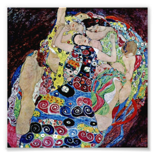 The maiden by Gustav Klimt,art nouveau,art deco,vi Photo Print