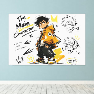 The Main Character Anime Style Cool Art Canvas Print