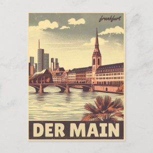 The main river in germany- der main frankfurt postcard