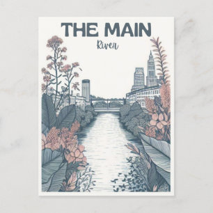 The main river in germany- der main frankfurt postcard