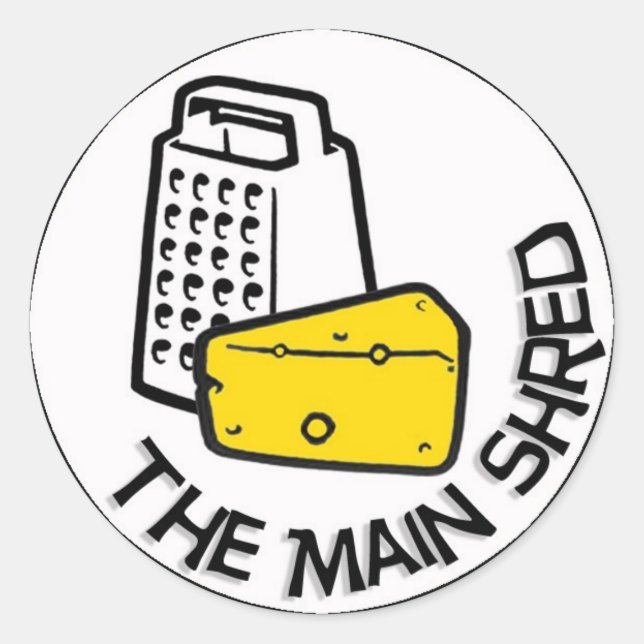 The 'Main Shred' merchandise Classic Round Sticker (Front)