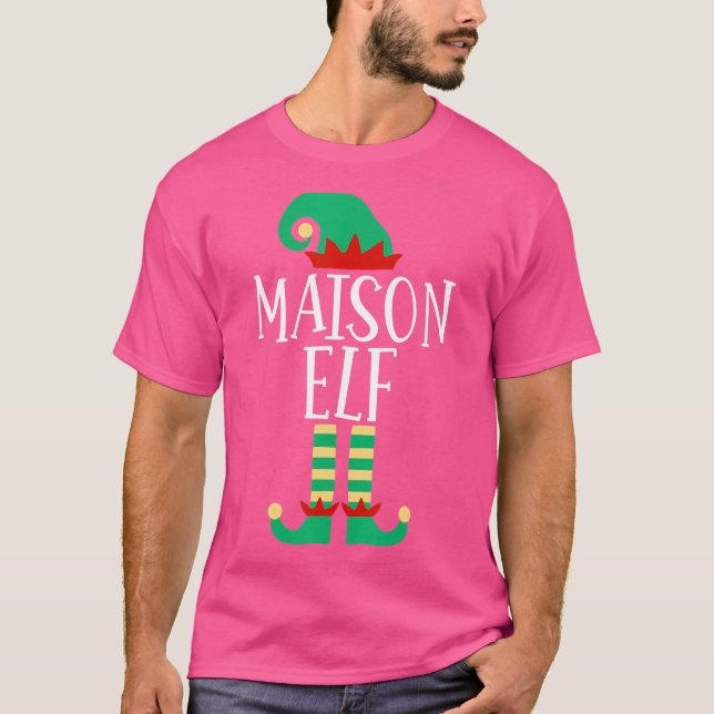 The Maison Elf Family Matching Christmas Pyjamas T-Shirt (Front)