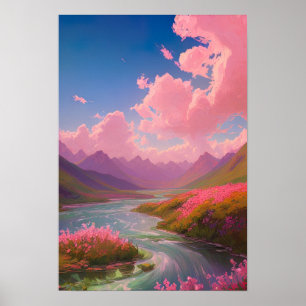 The Majestic Beauty of a Rushing River Poster