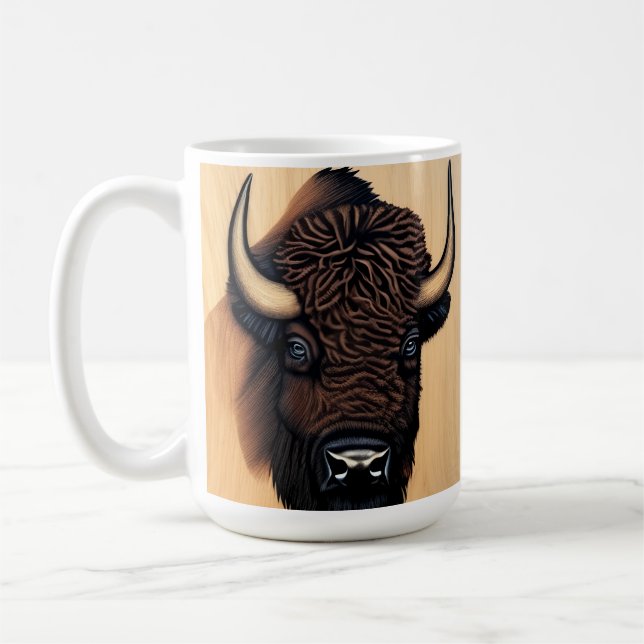 The Majestic Bison - A Symbol Of Power And Freedom Coffee Mug (Left)