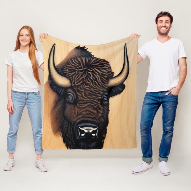 The Majestic Bison - A Symbol Of Power And Freedom Fleece Blanket (In Situ)