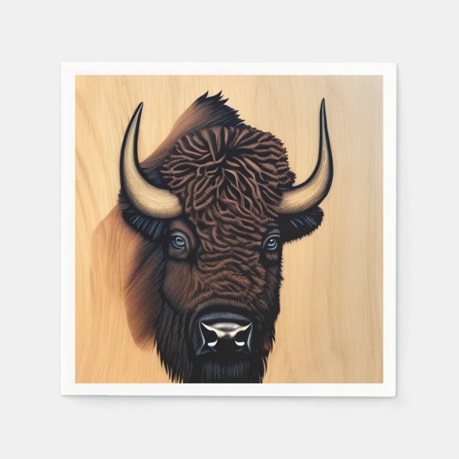 The Majestic Bison - A Symbol Of Power And Freedom Napkin (Front)