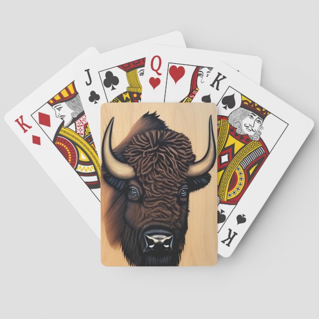 The Majestic Bison - A Symbol Of Power And Freedom Playing Cards (Back)