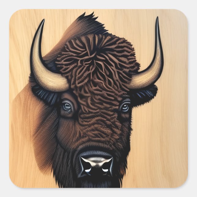 The Majestic Bison - A Symbol Of Power And Freedom Square Sticker (Front)
