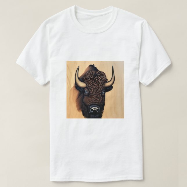 The Majestic Bison - A Symbol Of Power And Freedom T-Shirt (Design Front)