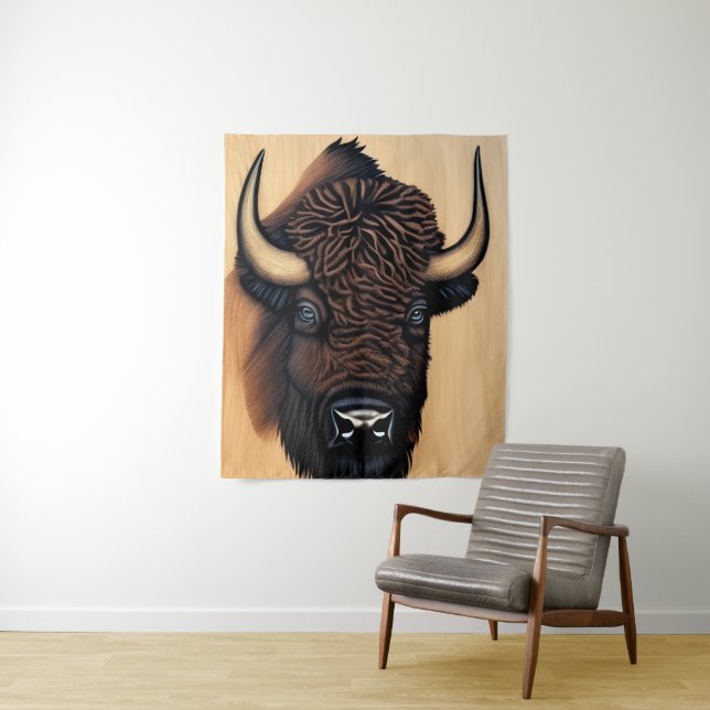 The Majestic Bison - A Symbol Of Power And Freedom Tapestry (In Situ)