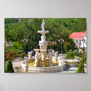 The majestic fountain of the Yalta Zoo "Fairy Tale Poster