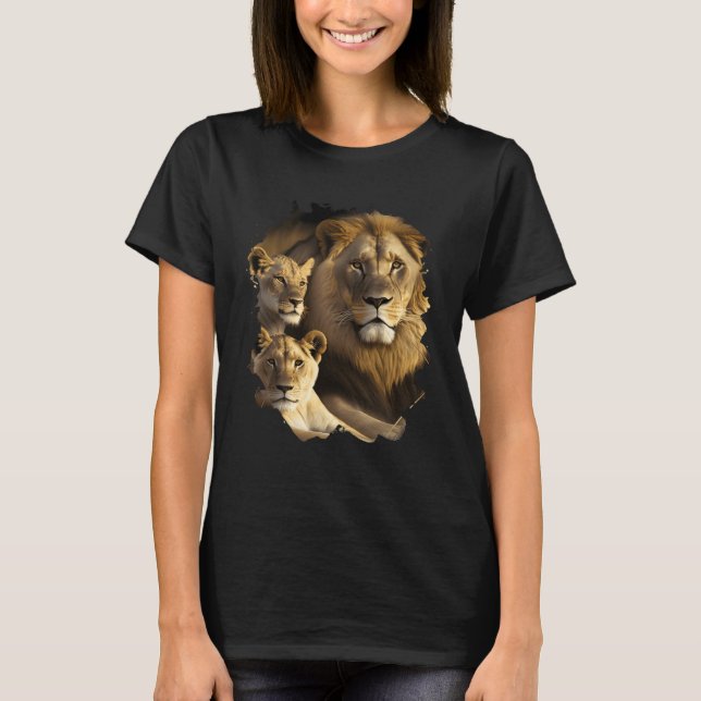 The majestic lion family in the wilderness of Afri T-Shirt (Front)