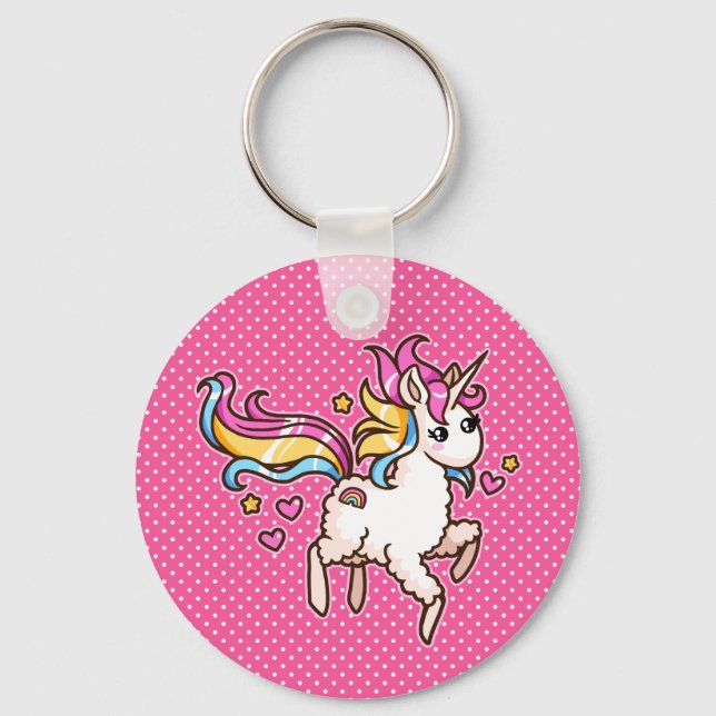 The Majestic Llamacorn Key Ring (Front)