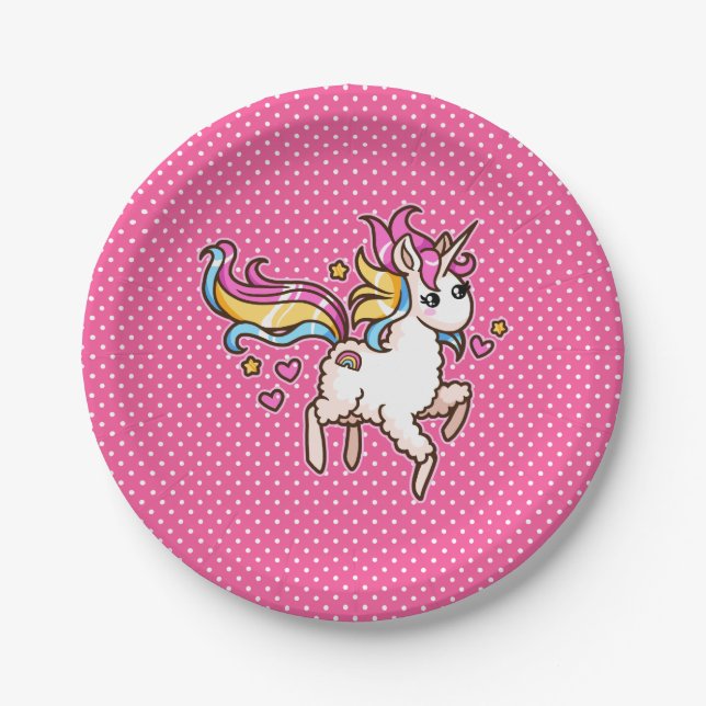 The Majestic Llamacorn Paper Plate (Front)