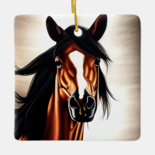 The Majestic Mustang - The Spirt Of Freedom Ceramic Ornament