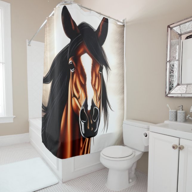 The Majestic Mustang - The Spirt Of Freedom Shower Curtain (In Situ)