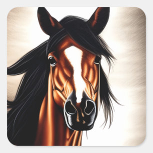 The Majestic Mustang - The Spirt Of Freedom Square Sticker