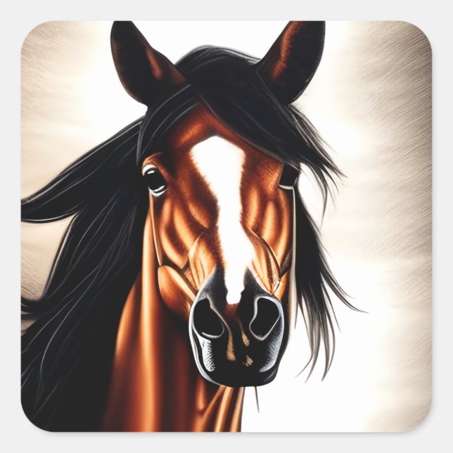 The Majestic Mustang - The Spirt Of Freedom Square Sticker (Front)