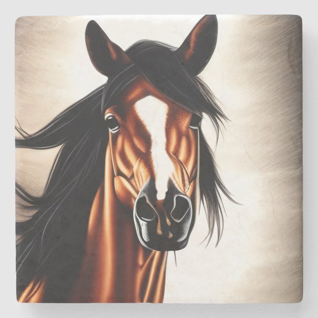 The Majestic Mustang - The Spirt Of Freedom Stone Coaster (Front)