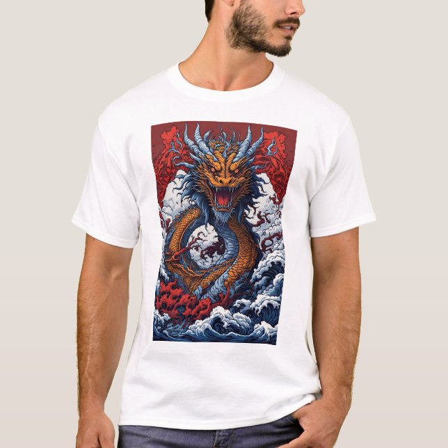 The Majestic Oceanic Dragon T-Shirt (Front)