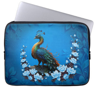 The majestic peacock: A play of colours in nature. Laptop Sleeve