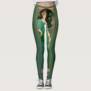 The Majestic Peacock by Élisabeth Sonrel Old Maste Leggings