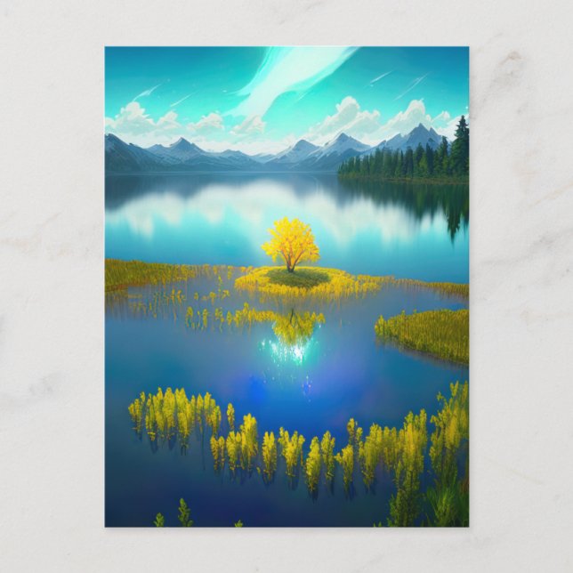 The Majestic Presence of the Yellow Tree Postcard (Front)