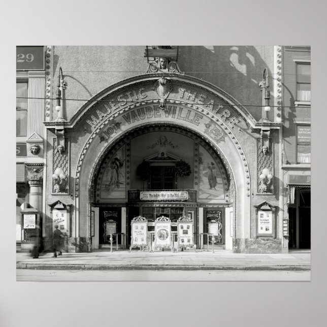 The Majestic Theatre, 1910. Vintage Photo Poster (Front)