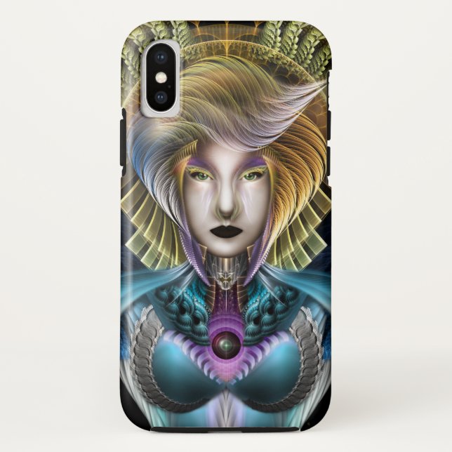 The Majesty Of Trilia Fractal Fantasy Portrait Case-Mate iPhone Case (Back)