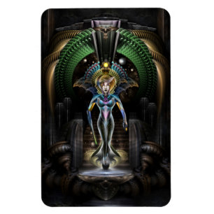The Majesty Of Trilia Fractal Fantasy Portrait Magnet