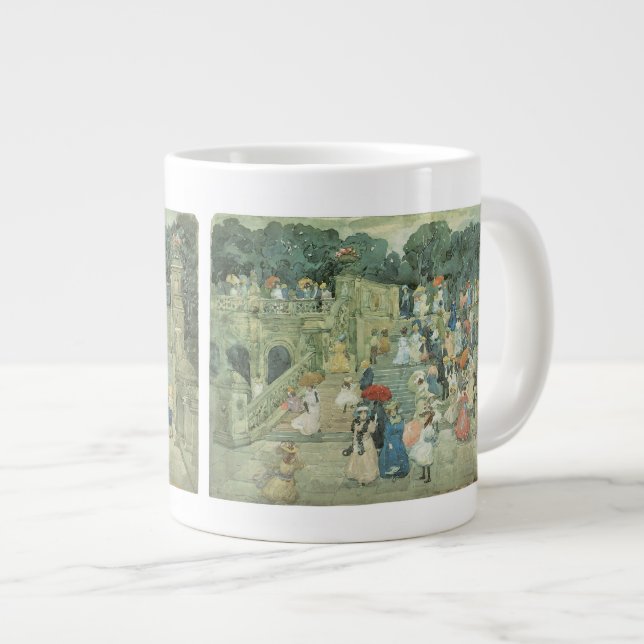The Mall, Central Park by Maurice Prendergast Large Coffee Mug (Front Right)