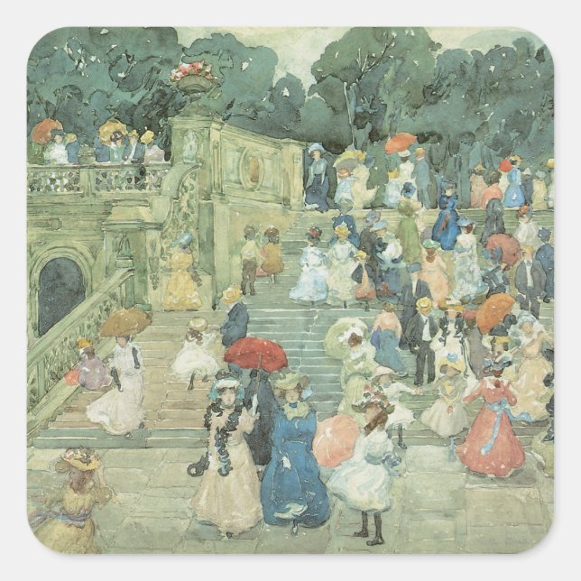 The Mall, Central Park by Maurice Prendergast Square Sticker (Front)
