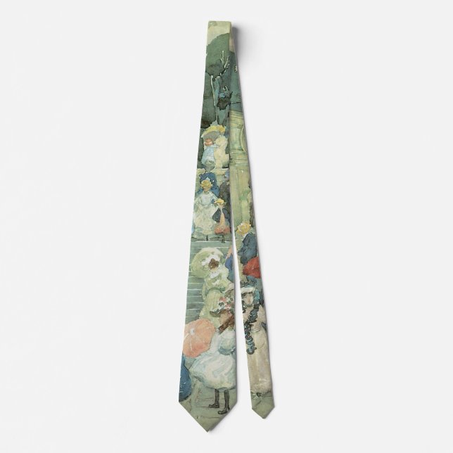 The Mall, Central Park by Maurice Prendergast Tie (Front)