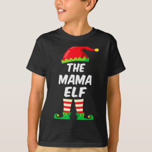 The Mama Elf Family Matching Funny Christmas Costu T-Shirt