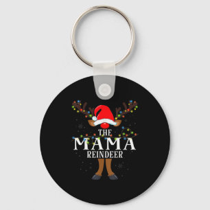 The Mama Reindeer Christmas Holiday Pajama Key Ring