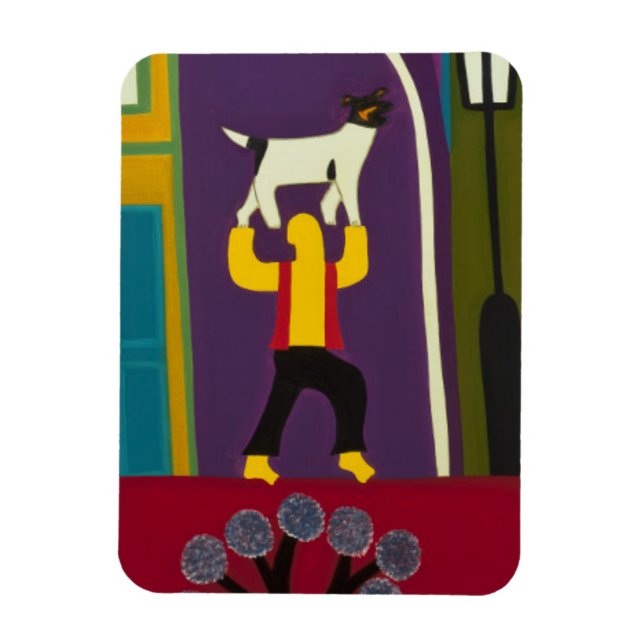 The Man and his dog every day in Portobello Road Magnet (Vertical)